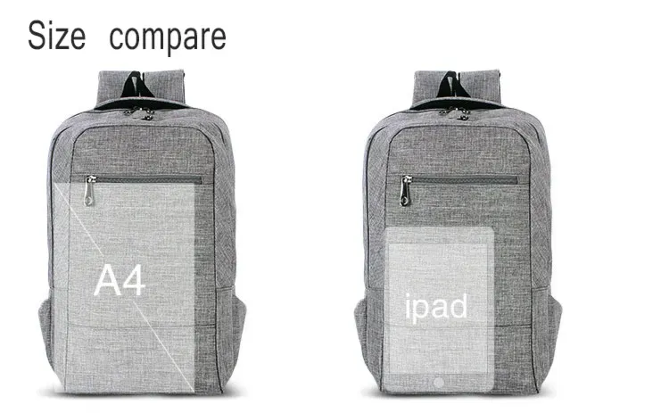 Men Laptop Business Computer Daily Use Women Men's Bag Backpack Grey Leisure Backpacks_voghion.com