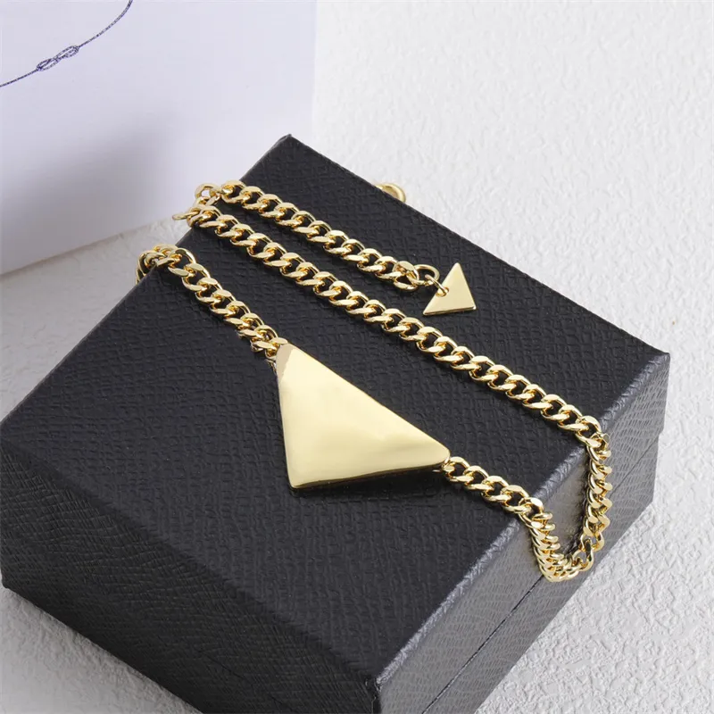 Gouden driehoek hanger ketting voor dames en heren trendy_voghion.com