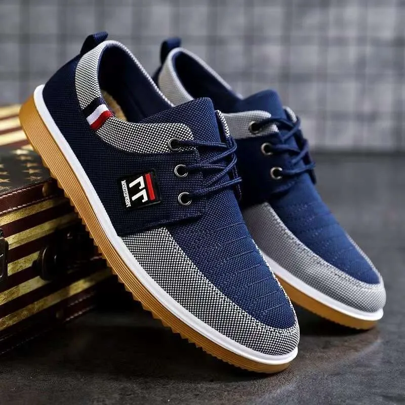 Canvas Casual Shoes For Men Trainers Patchwork Outdoor Flat Lace-up Sneakers Ss1 Ss_voghion.com