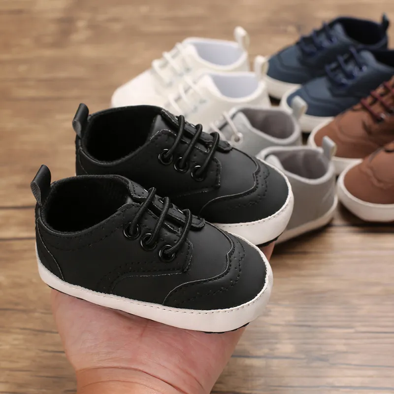 Babydop för pojke nyfödd vit kausal mjuk sula halkfri flicka Cutefeet lätta småbarn spädbarn första gångskor_voghion.com