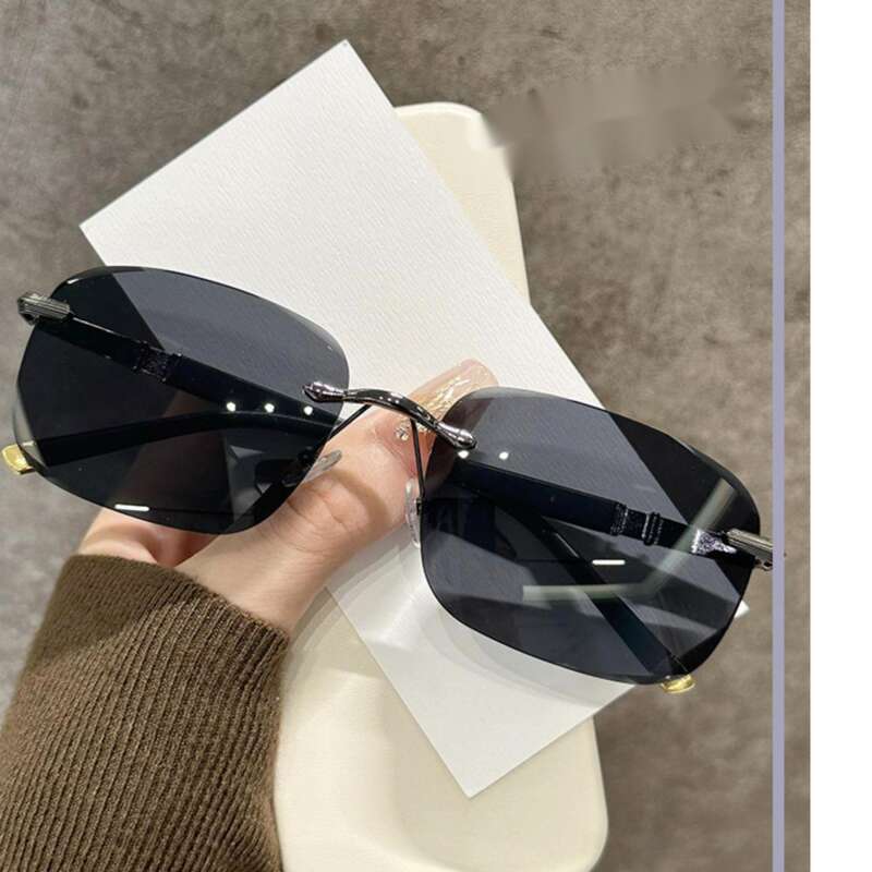 Sunglasses Men Frameless Polarised Uv Protection For Driving_voghion.com