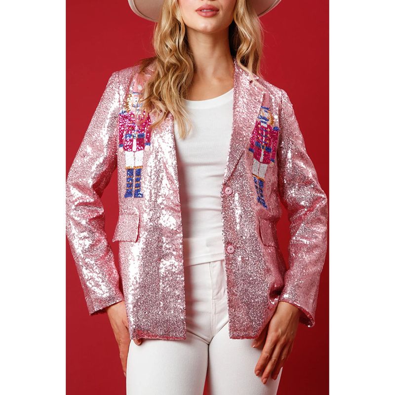 Damenbekleidung Herbst und Winter Weihnachten neuer lockerer Anzug INS Pailletten Party mehrfarbige Tops für Frauen_voghion.com