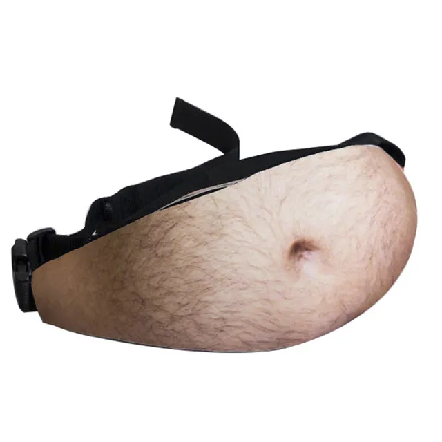 Funny Pop Dad Bod Money Belt Men Travel Bags Flesh Color Creative Fanny Pack Beer Fat Belly Bum Pouch Waist Bag_voghion.com