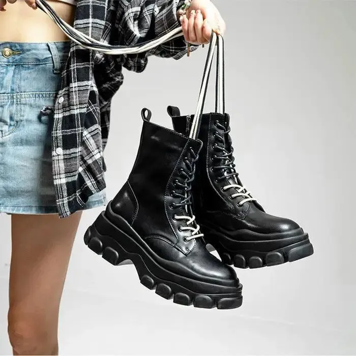 Bottines roses mignonnes pour femmes, bottines blanches de style punk, chaussures courtes kawaii pour femmes, combat, demi-saison, soldes, Pu_voghion.com