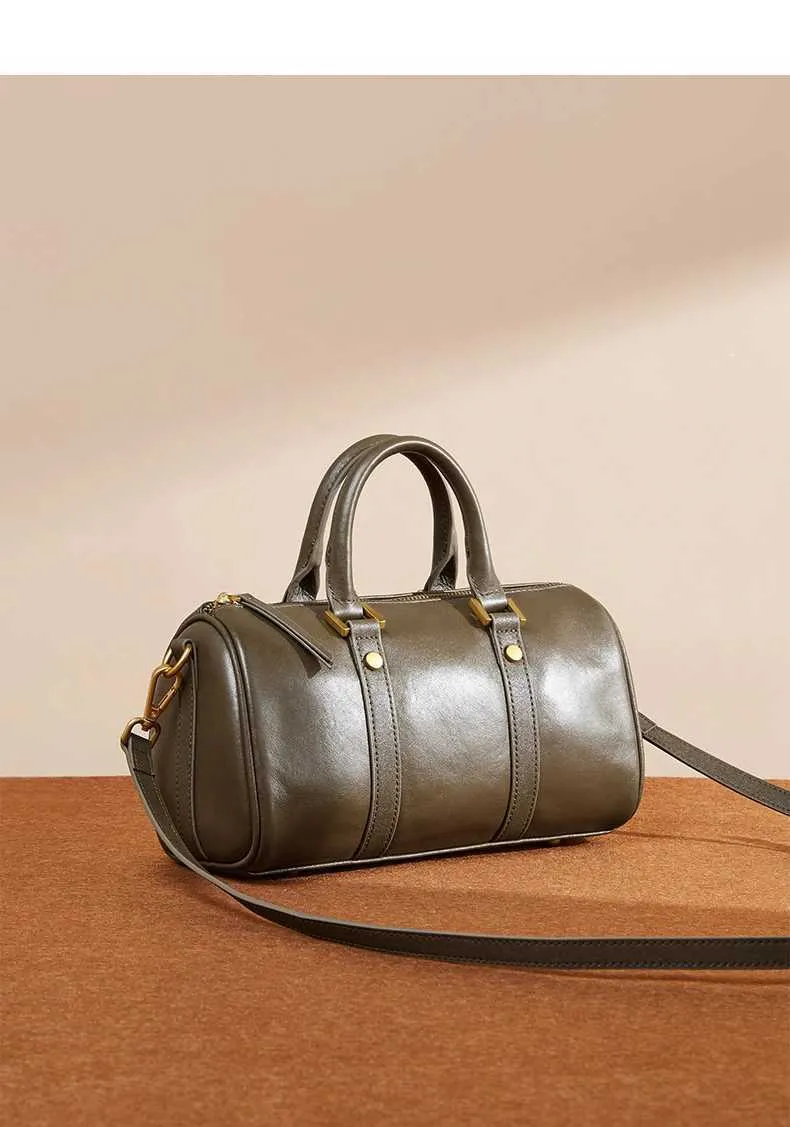 Borsa boston donna in vera pelle borsa a spalla e tracolla_voghion.com