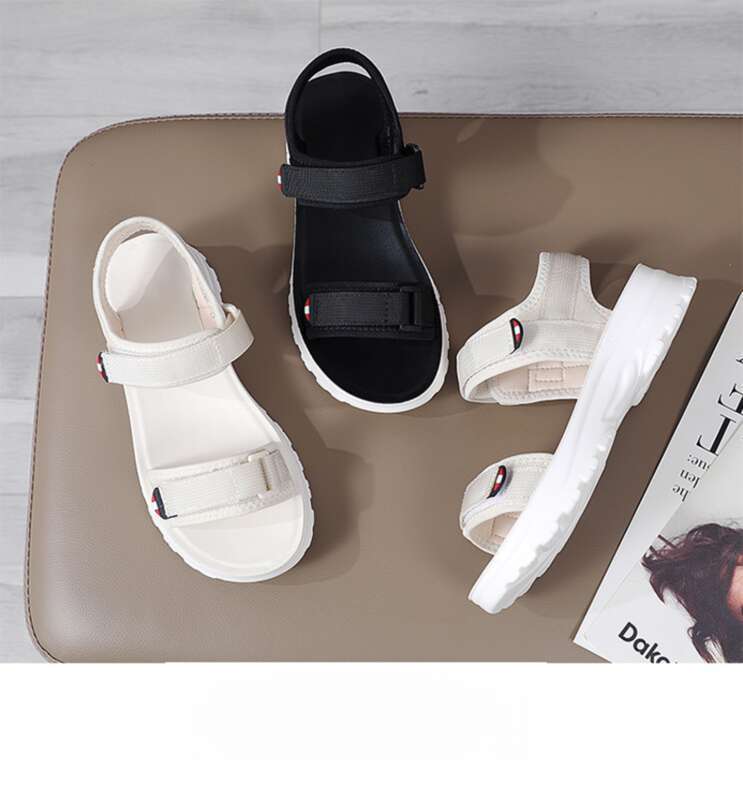 Women's Thick Bottom Sandals, New Network Reddit High Definition Flat Velcro Casual Shoes_voghion.com