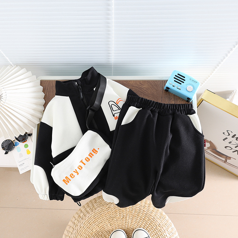 Mother&Kids Borsa da lettera per ragazzo Set di felpe con cappuccio per bambini alla moda in due pezzi con cerniera_voghion.com
