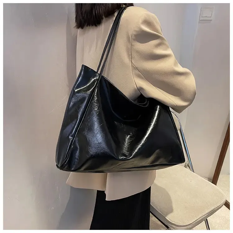 Geantă de umăr din piele pentru femei, model vintage roșu, sport, casual, la modă, capacitate mare, Shopper, Haruku, simplă, geantă de mână_voghion.com