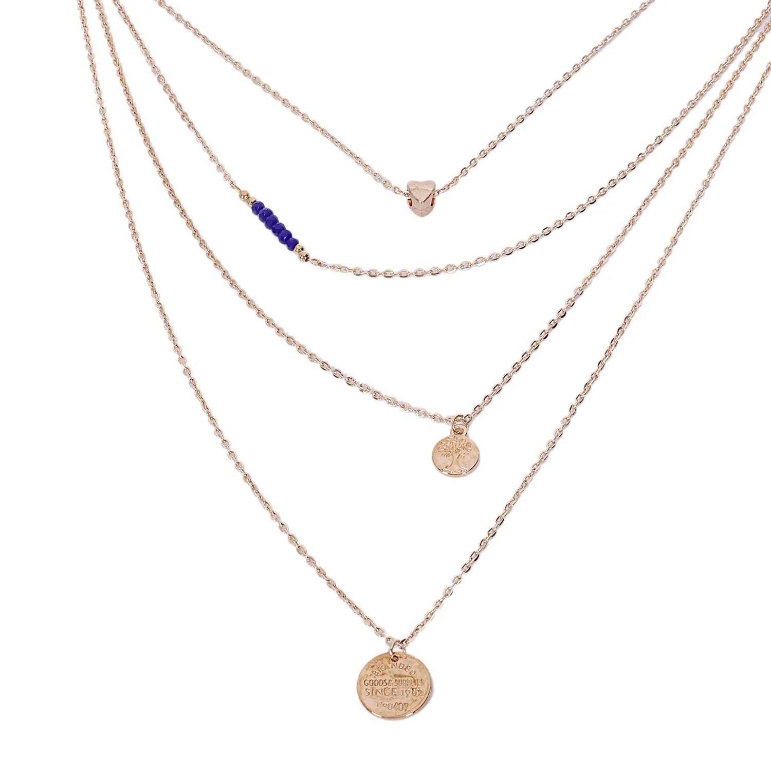 Gelaagde ketting met munthanger voor dames mode sieraden_voghion.com