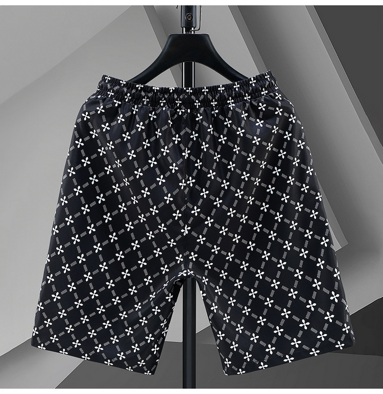 Men's Lightweight Breathable Striped Beach Shorts With Drawstring_voghion.com