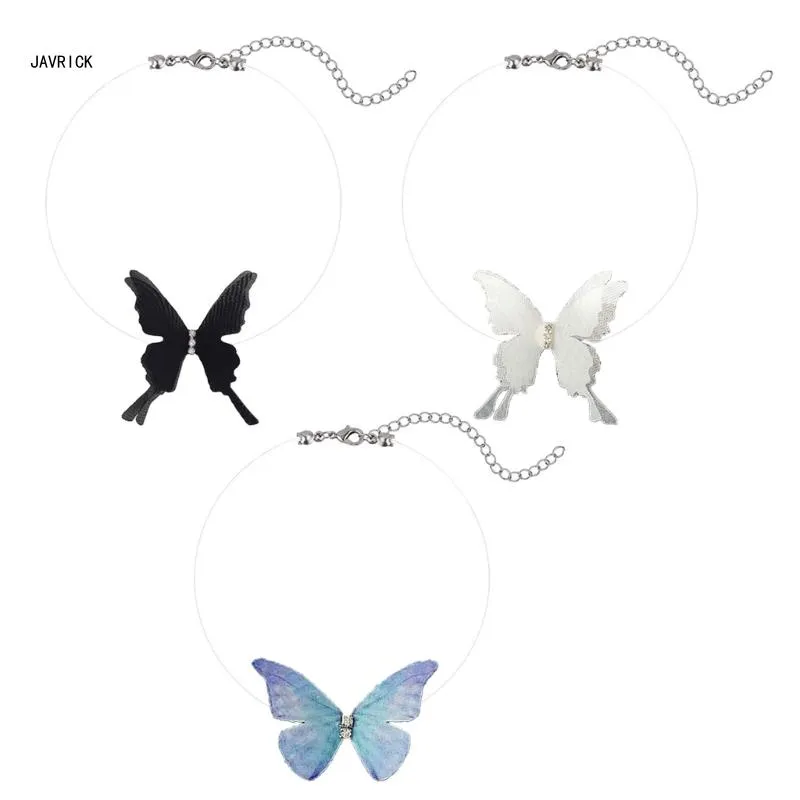 Collane con ciondolo Comodo Choker Pesce Linea Blocco Collare Collana Farfalla Ciondolo Catena Clavicola D0LC_voghion.com