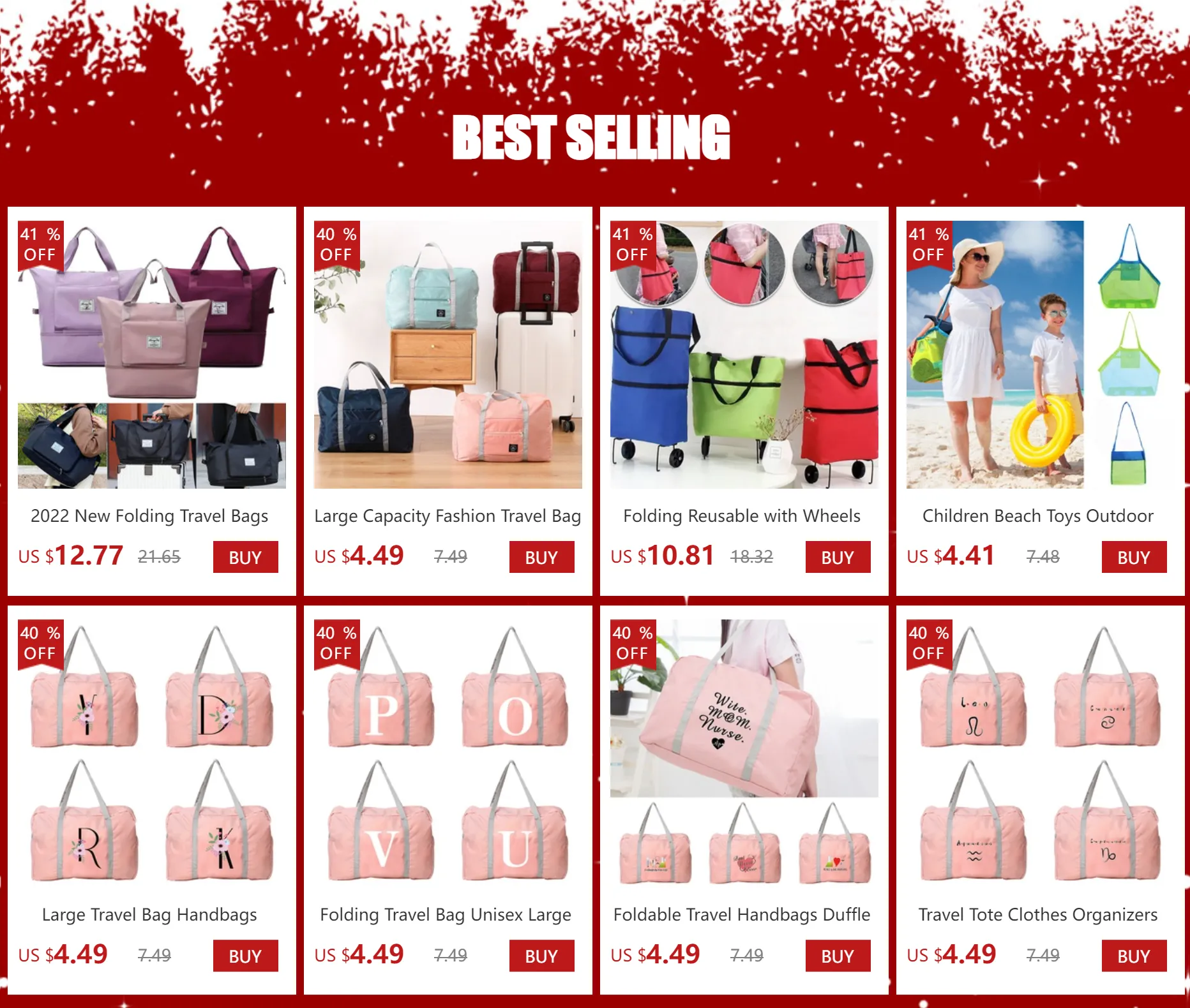 Foldable Travel Handbags Duffle Bag Women Gadgets Organizer Clothes Printed Traveler Accessories Holiday Nurse Tote Lage_voghion.com