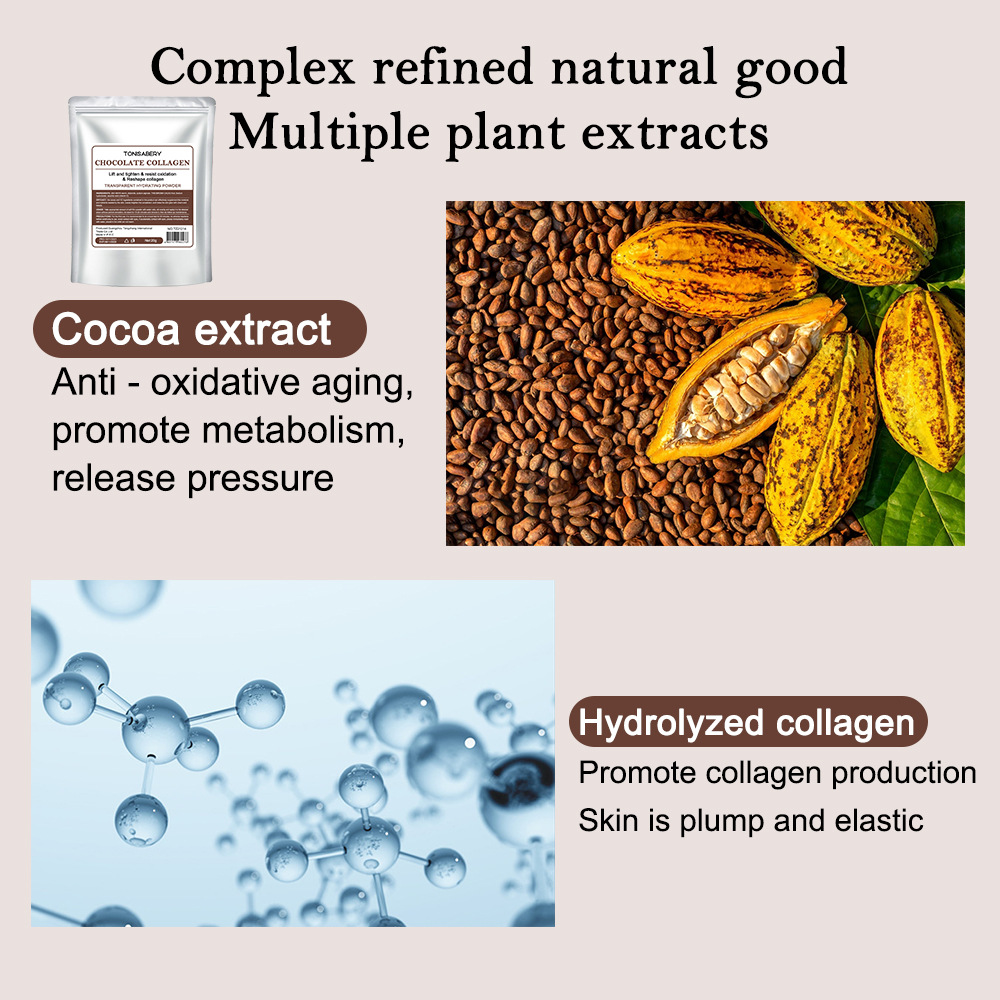 20g Chocolate Collagen Protein facial mask Multi effect Soft Mask Powder Moisturizing, Lifting and Firming_voghion.com