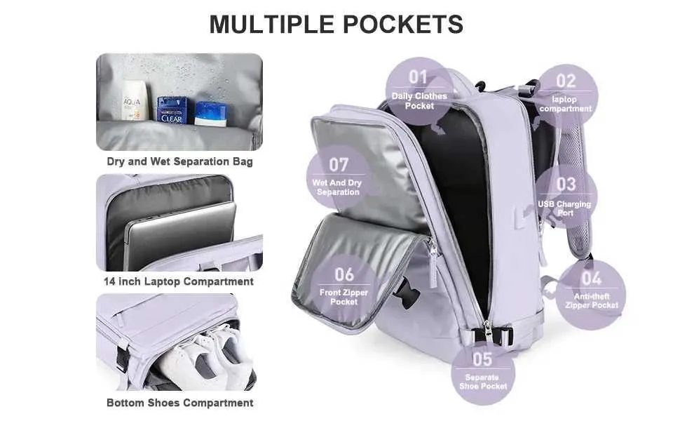 Γυναικεία τσάντα μεταφοράς για φορητό υπολογιστή TSA, έγκριση πτήσης, πανεπιστημιακή τσάντα νοσοκόμας, Σαββατοκύριακο, ημέρα αναψυχής ba241116_voghion.com