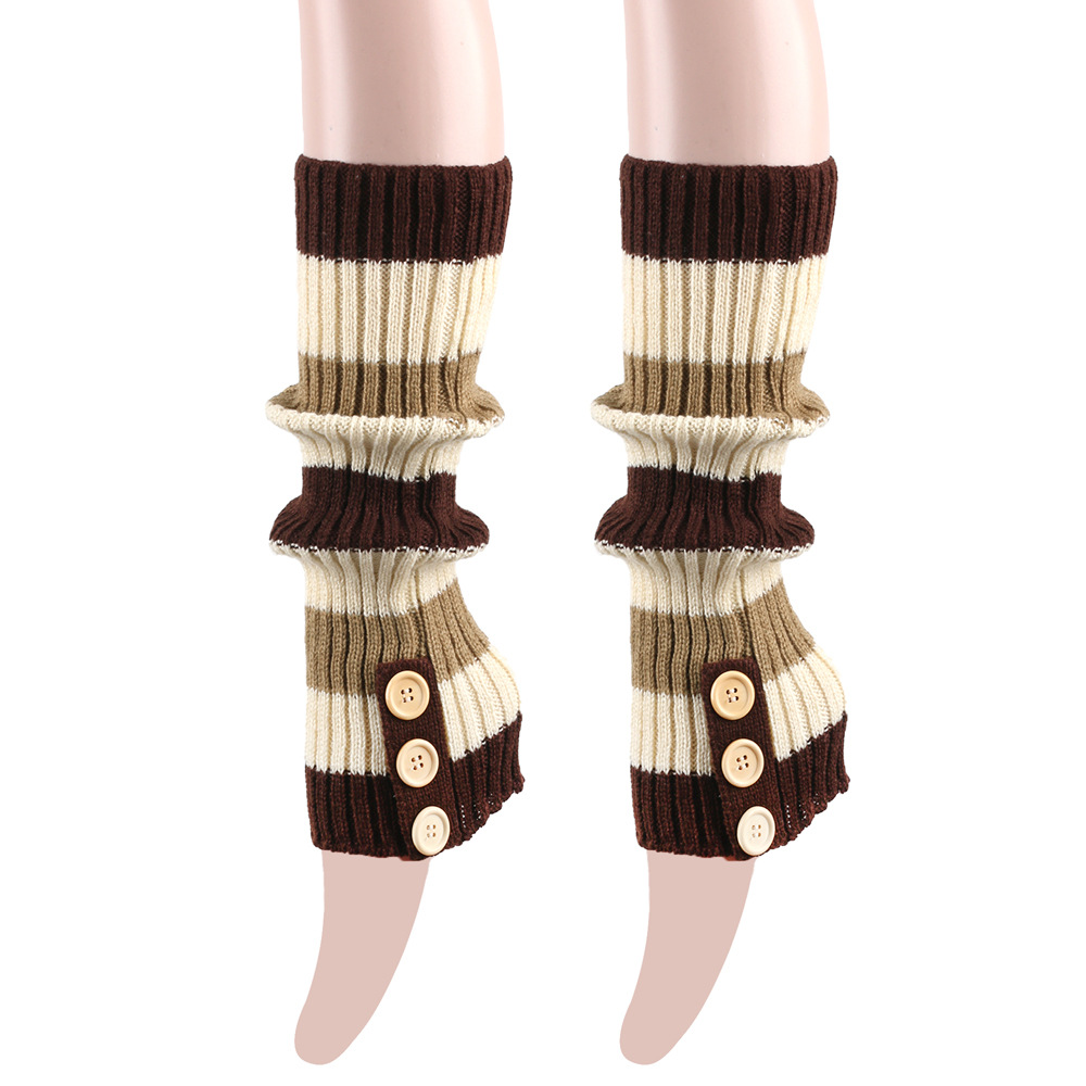 Autumn Winter Warm Knitted Button Long Boot Covers European American Style Slouch Foot Leg Warmers JK Socks_voghion.com