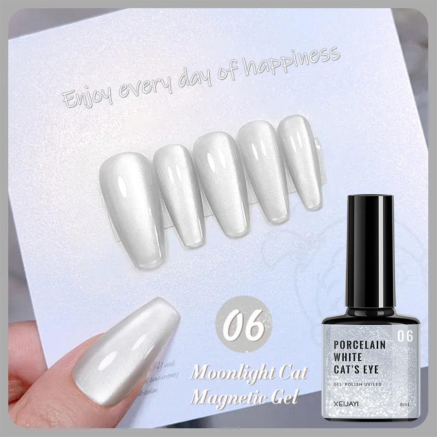 Nails Art & Tools New autumn and winter porcelain white moonlight cat's eye whitening nail polish glue flash nail salon dedicated_voghion.com