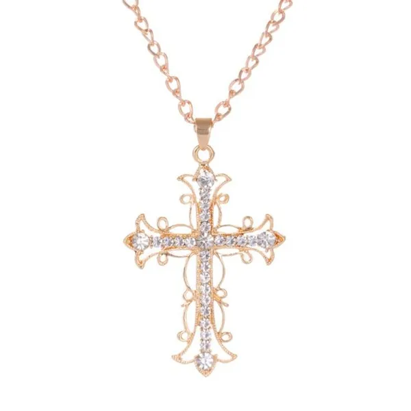 Collane con ciondolo God We Trust Collana con croce di cristallo Gioielli regalo per le donne_voghion.com