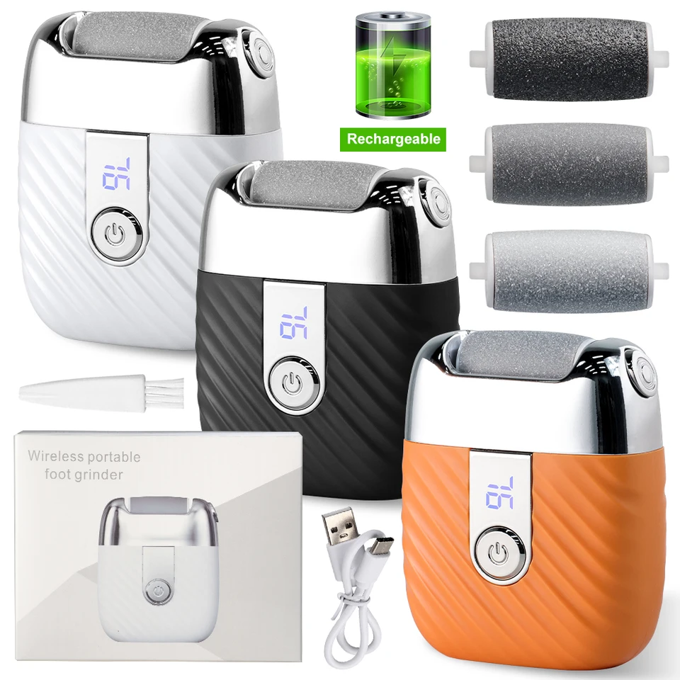 Râpe électrique rechargeable pour les pieds, élimine les peaux mortes et les callosités, soin des pieds secs, abîmés et crevassés._voghion.com