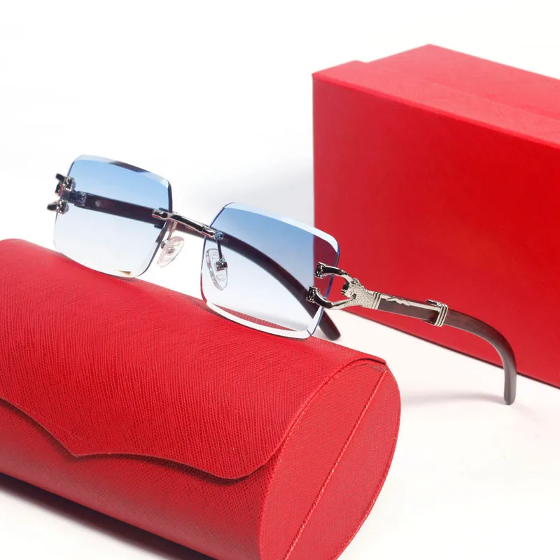 Oversized Rimless Sunglasses For Women Metal Frame Mirrored Lens_voghion.com