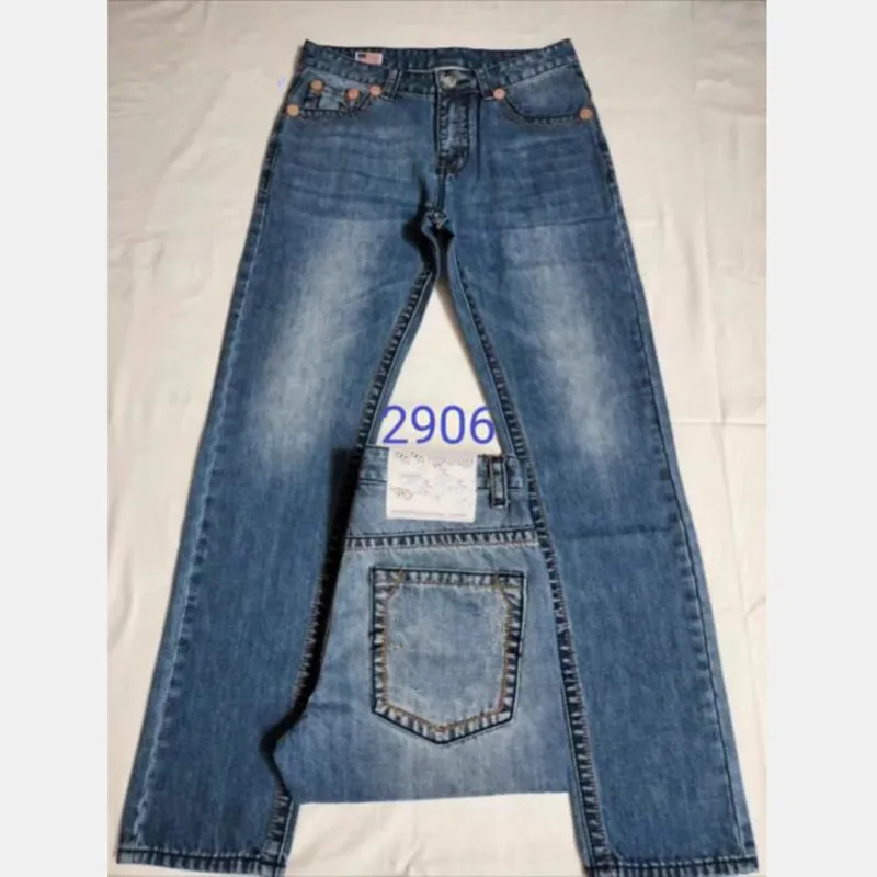 Men's True Long Trousers Mens Coarse Line Super Religion Jeans Clothes Man Casual Pencil Blue Black Denim Pants M2926_voghion.com