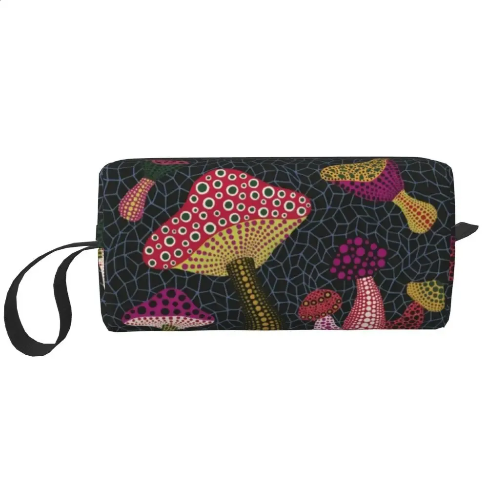 Trousse de toilette de voyage à motif de citrouille abstraite de Yayoi Kusama pour femmes, trousse de maquillage, trousse de rangement de beauté, trousse de toilette 240730_voghion.com