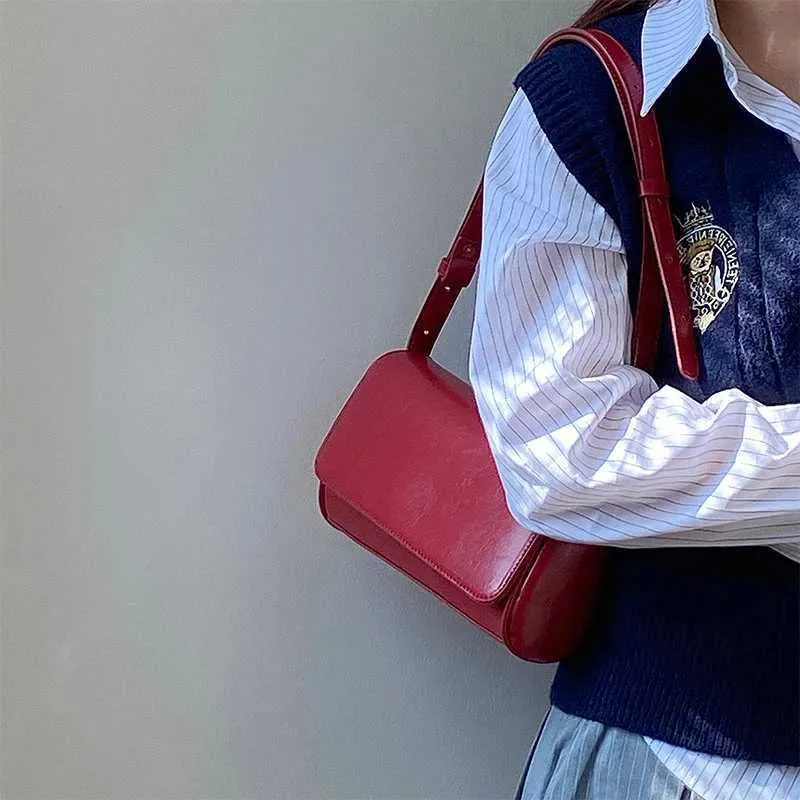 Borsa da donna vintage, rosso vino, sottobraccio, alla moda, semplice, in pelle PU, quadrata, con texture, da sposa, a tracolla_voghion.com