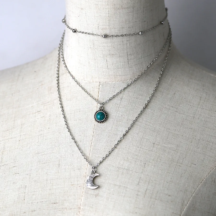 Moda Alta Qualità Tre Strati Di Catena Luna Ciondolo Bella Collana Per Le Donne Gioielli Accessori Regalo Di Nozze_voghion.com