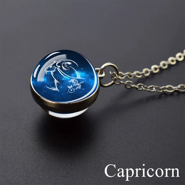 Heiße Verkäufe Geburtstagsgeschenk 12 Sternbild Astrologie Halskette Sternzeichen Widder Stier Zwillinge Krebs Löwe Jungfrau Waage Glaskugel_voghion.com