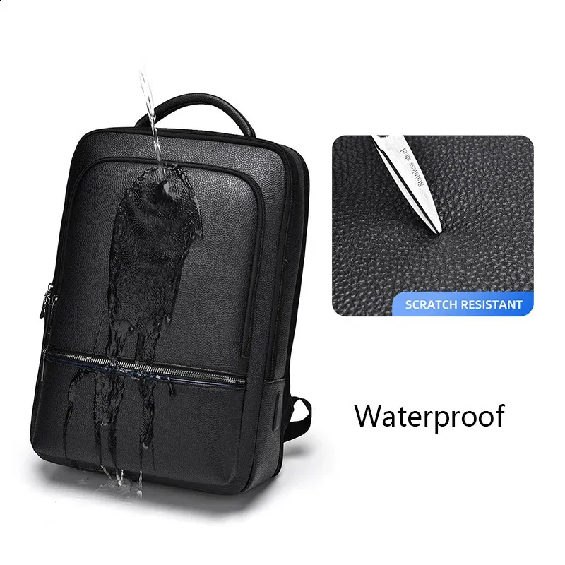 Zaino da uomo in pelle PU con ricarica USB, alla moda, per ufficio, da viaggio, casual, per affari_voghion.com