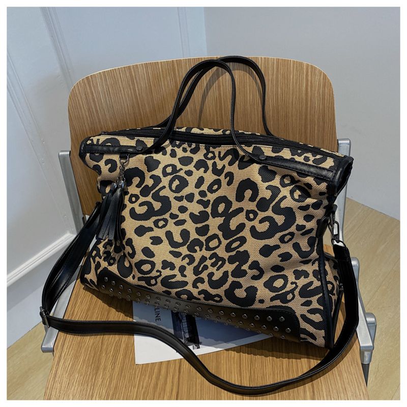 Handtaschen Große Kapazität im französischen Stil Damen 2023 Neue Tasche mit Leopardenmuster Einkaufstasche_voghion.com