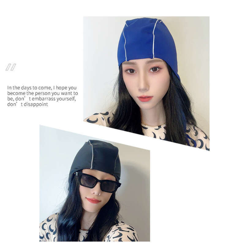 Nuova cuffia da nuoto in tessuto con elasticità regolabile, design di nicchia in stile coreano, protezione non limitata per testa e orecchie, nuoto_voghion.com
