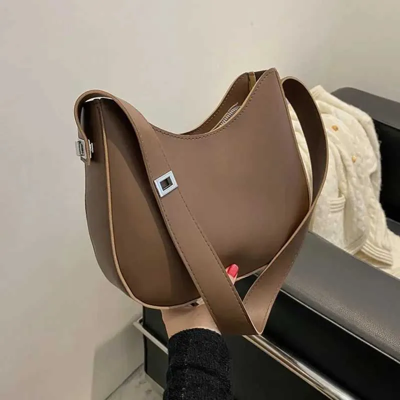 Lässige Damen Umhängetasche Aus Kunstleder In Halbmondform_voghion.com