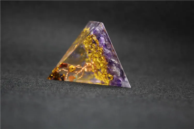 Coliere cu pandantiv Orgonit piramidă 5cm 7Chakra artizanat bijuterii rășină cristal Lapis farmec adunarea norocului ajută la calmare_voghion.com