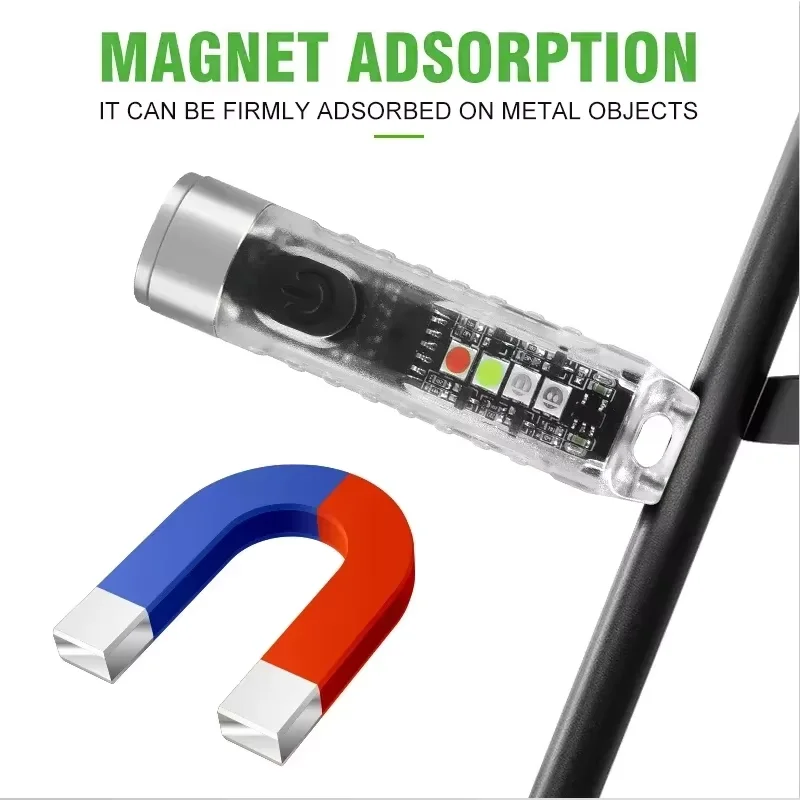 Mini Portable Keychain Flashlight With Usb Charging And Magnet_voghion.com