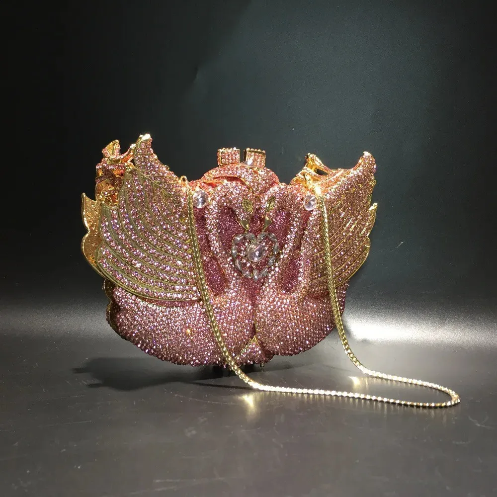 XIYUAN RosaPretoAzulDourado Cristal Noite Clutches Bolsa Oca Mulheres Metal Clutch Bolsa Casamento Festa Baile Jantar_voghion.com