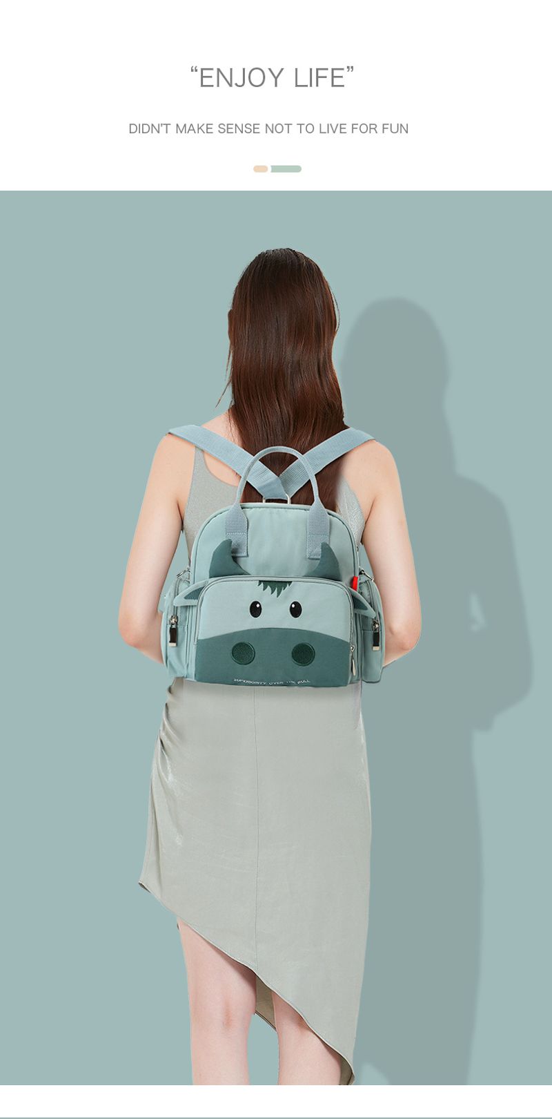 Mamatasche, multifuncionaler Ausflugsrucksack aus Nylon, modische Umstandstasche Mutter und Baby, eine Schulter,_voghion.com
