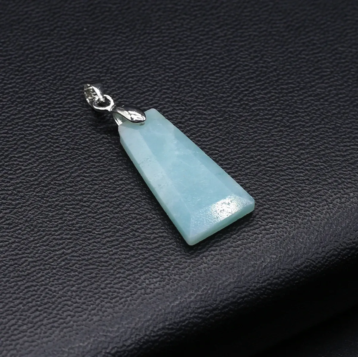 Collane con ciondolo 10 pezzi all'ingrosso pietra naturale quarzo rosa agata trapezoidale creazione di gioielli fai da te collana orecchini_voghion.com