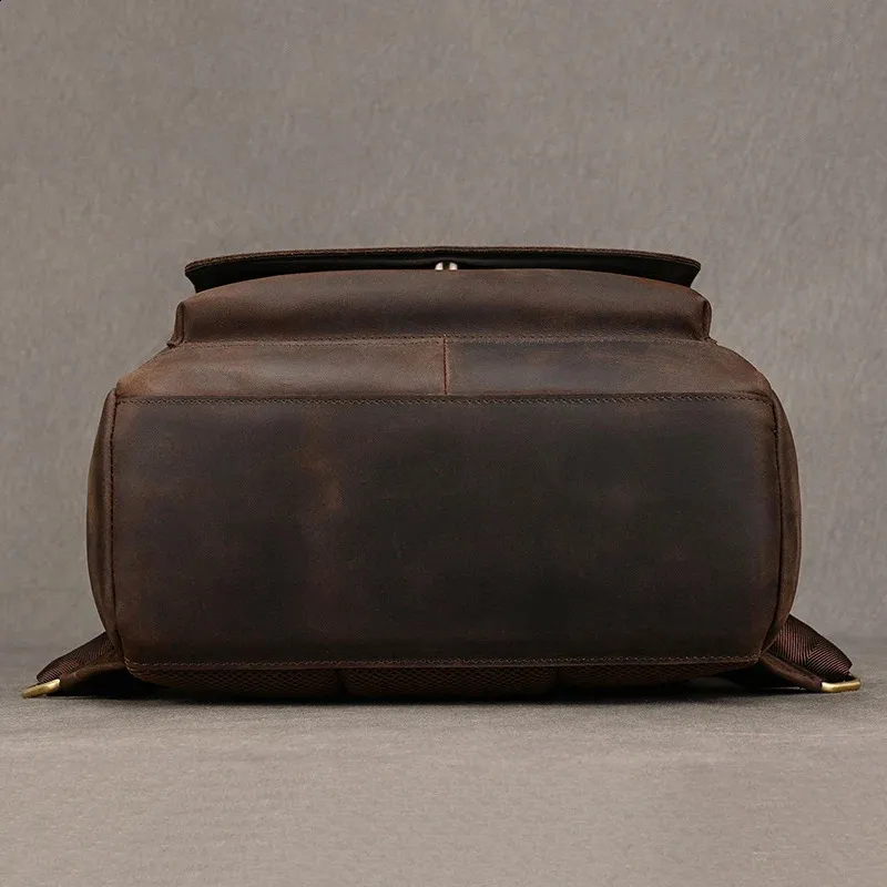 Zaino vintage Crazy Horse autentico da uomo, 14 pollici, per laptop, da lavoro, da donna, in pelle, per la scuola, grande, da viaggio_voghion.com