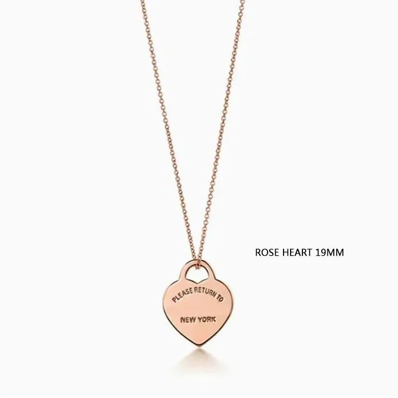 Halsketten Gold Herz Damen Edelstahl 10mm 19mm Anhänger Mode Paar Halskette Valentinstag Freundin_voghion.com