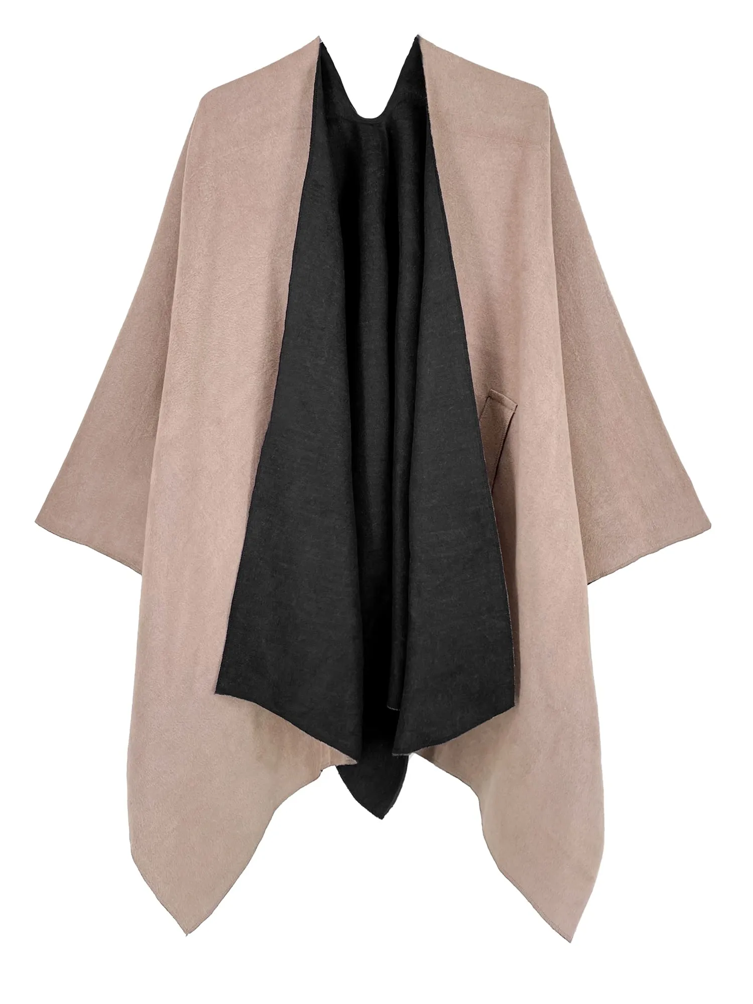 Sciarpe da donna, poncho, scialle caldo invernale, double face, sciarpa spessa da donna, mantello in cashmere e pashmina_voghion.com
