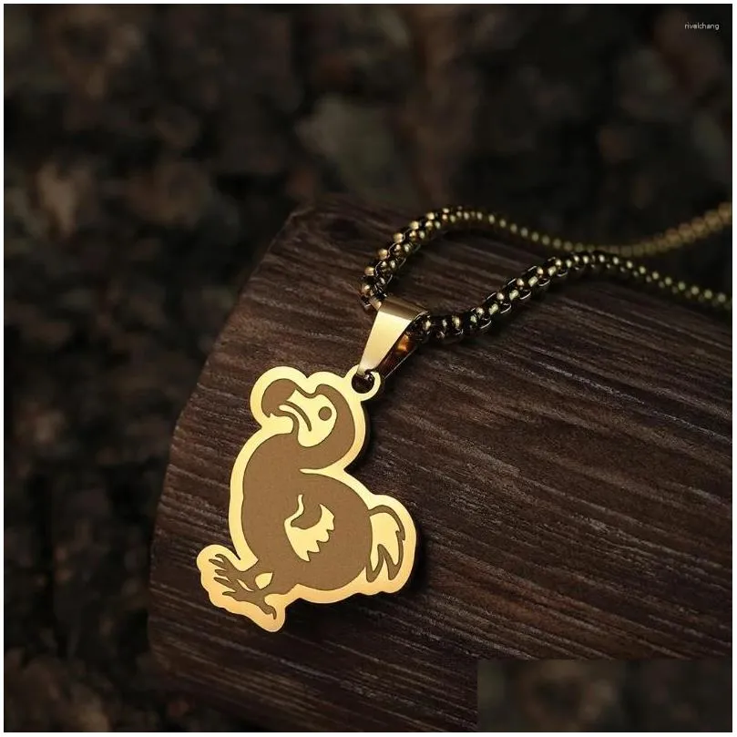 Collane con ciondolo Chengxun Collana di animali in gomma con uccello estinto per uomini e donne Gioielli semplici Consegna a domicilio per compleanno_voghion.com