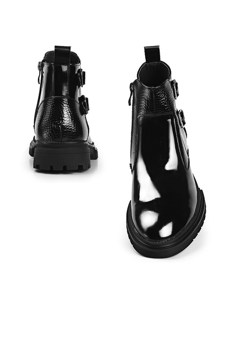 Men’s Shoes leather men's short thick soled big head round boots_voghion.com