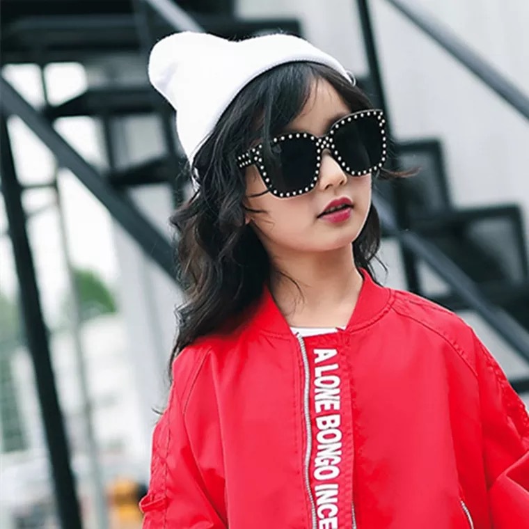 Mother&Kids Children's glasses girls diamond-encrusted cute baby sunglasses girl baby UV-resistant personality fashion sunglasses_voghion.com