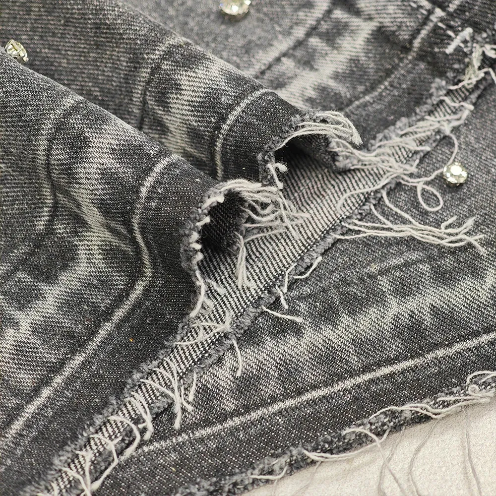 PEERAGE Y2k Retro Rhie Washed Wide Leg Baggy Long Jorts Vyriški Gatvės stiliaus Oversized Frayed Black Grey Loose Denim Jeans_voghion.com