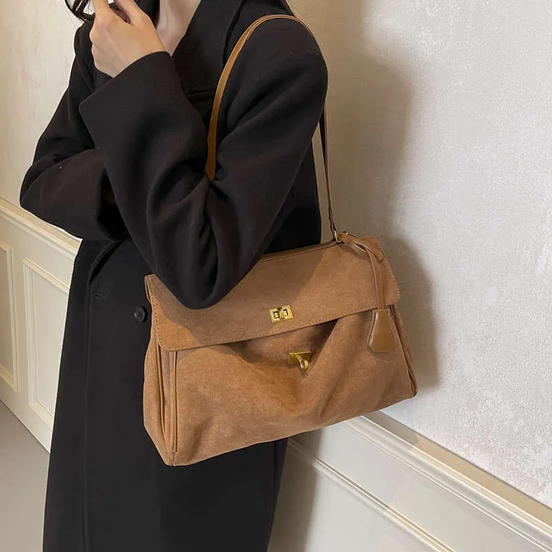 Herbst Winter Neue Frauen Wildleder Leder Tasche Schulter Handtasche Und Geldbörsen Designer Taschen Chic Mode Dame Trendy Satchel_voghion.com