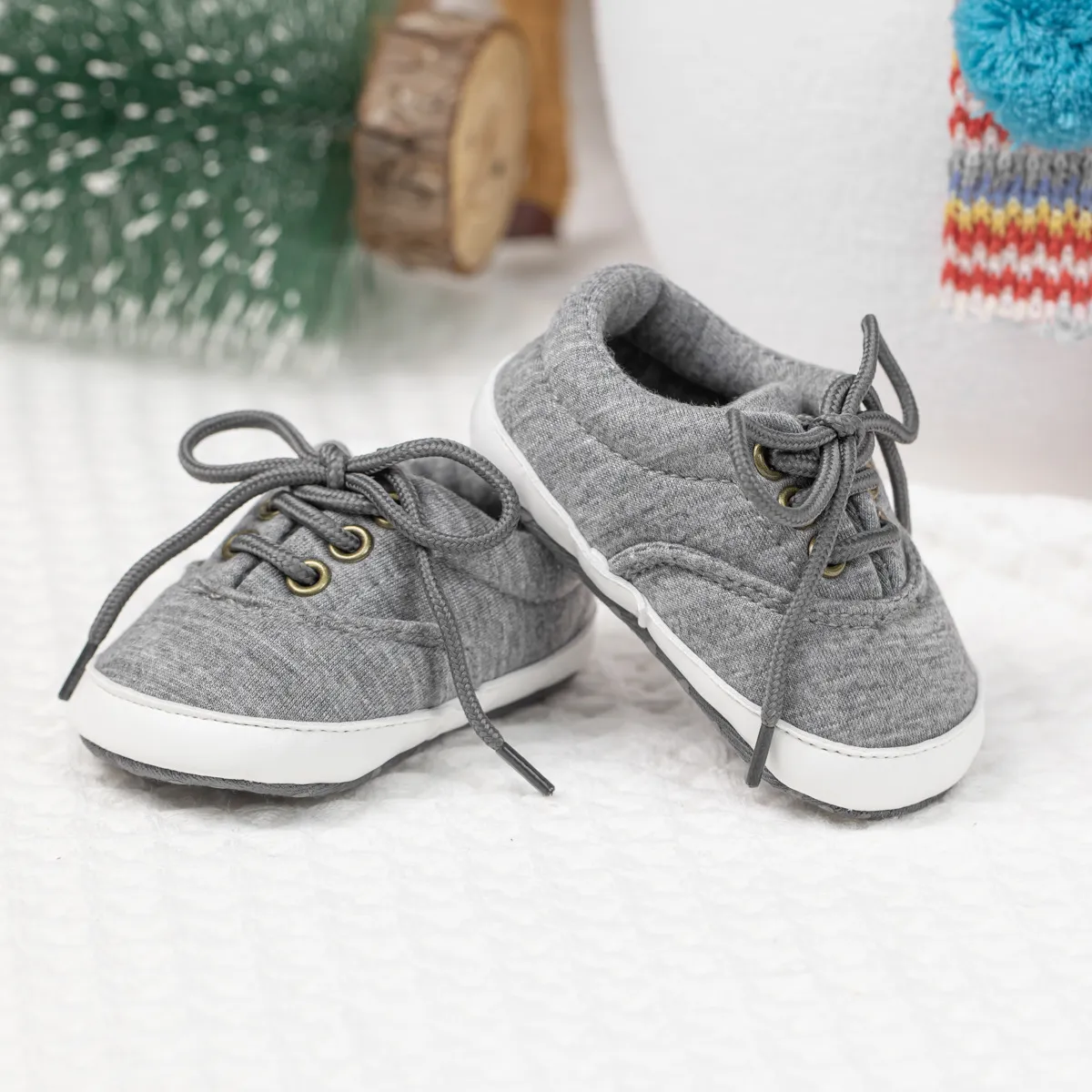 Cutefeet Babyschuhe für Kleinkinder, Jungen und Mädchen, Canvas, Turnschuhe, Neugeborene, Schnürschuhe, rutschfest, Sportschuhe, Lauflernschuhe_voghion.com