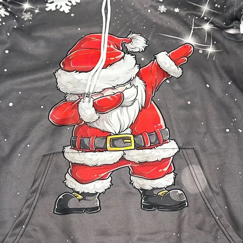 Weihnachts-Kapuzenpullover für Herren, lustiger Weihnachtsmann-Aufdruck, langärmelige Kapuzenpullover, Herbstkleidung, Urlaub, lässig 241111_voghion.com
