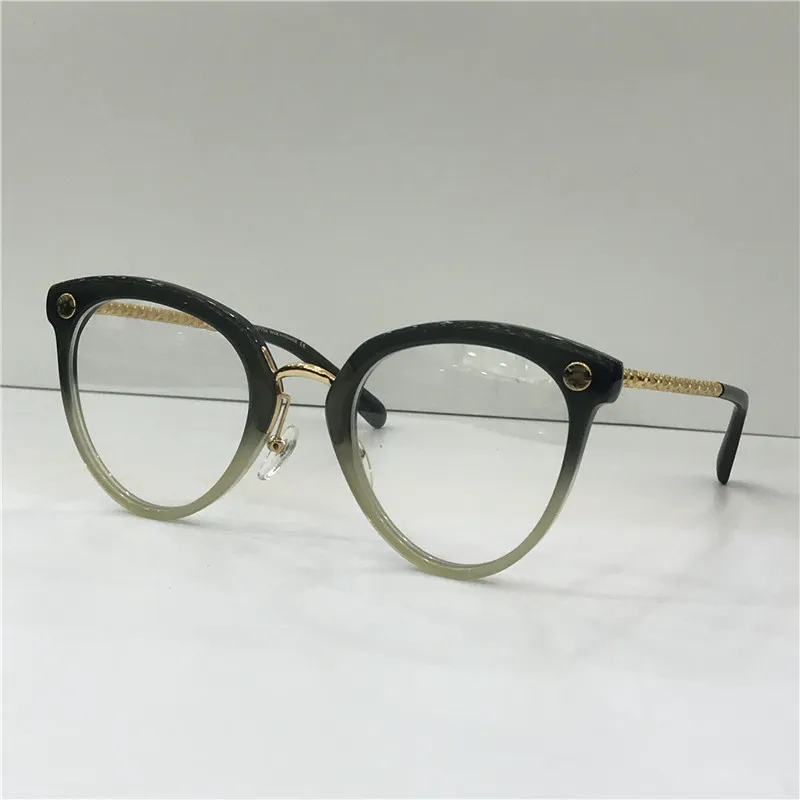 Nuovi occhiali da vista con montatura a forma di gatto 1043, stile retrò pop, con lenti trasparenti e aste stampate in metallo_voghion.com