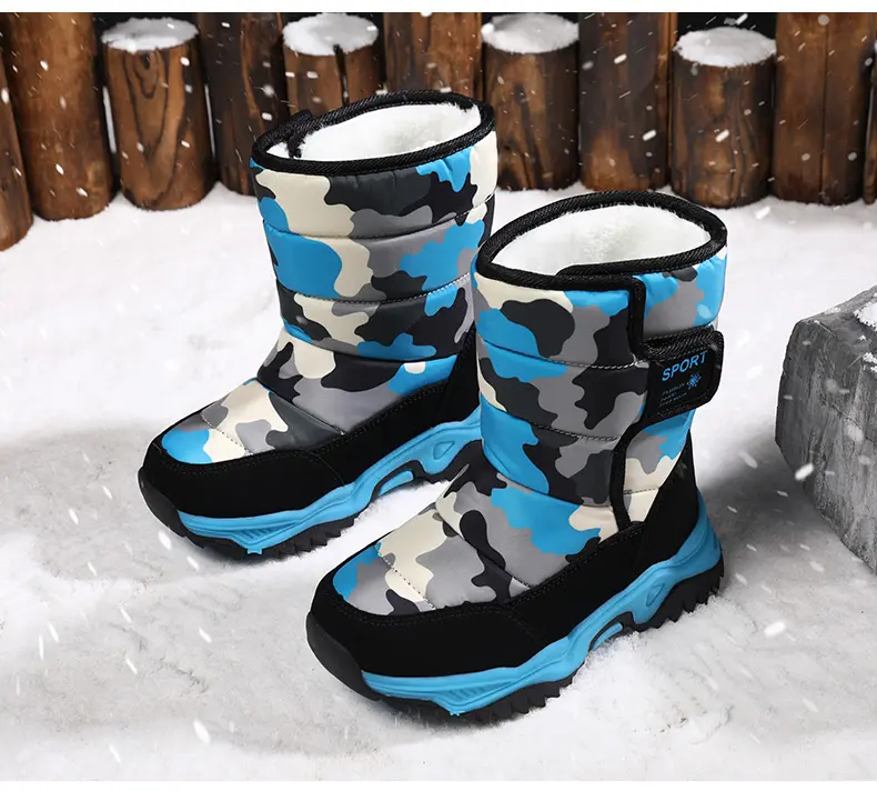 Winter Children's Fleece Thickened And Warm Outdoor Sports And Leisure High-top Snow Boots_voghion.com
