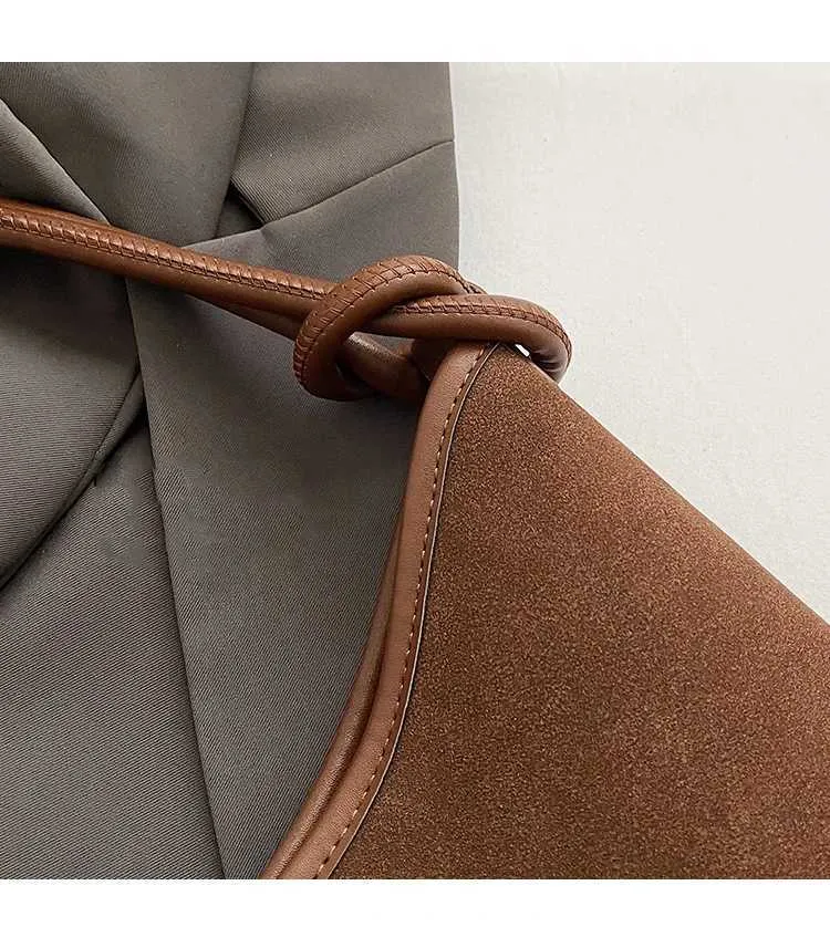 Sacs à main en daim tendance pour femmes, sacs à bandoulière solides de grande capacité, sacs à bandoulière décontractés pour femmes, polyvalents, doux, sous les bras_voghion.com